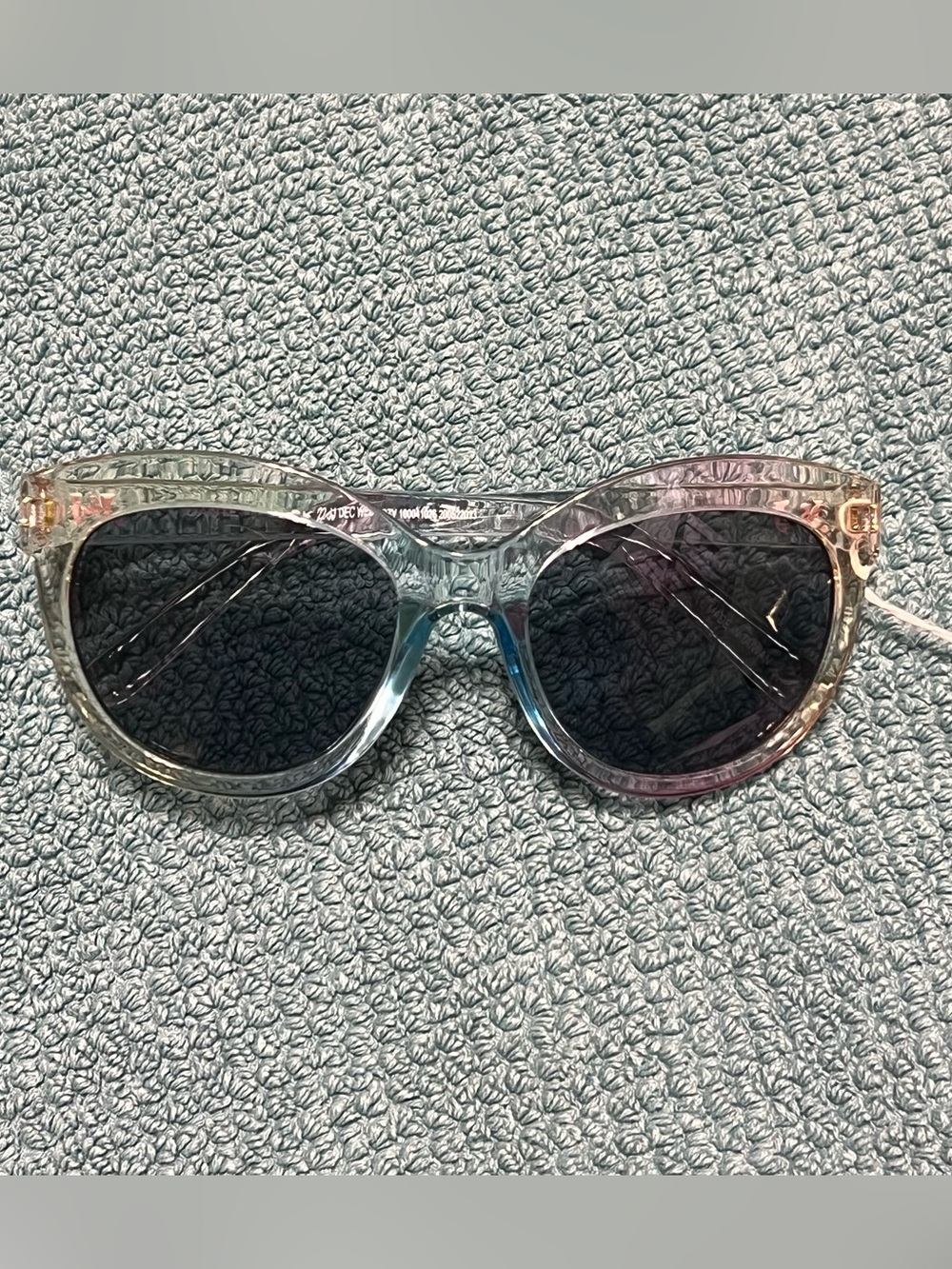 Janie and Jack Girls Cat Eye Sunglasses Clear Frame Black Tinted UV 2-4Y